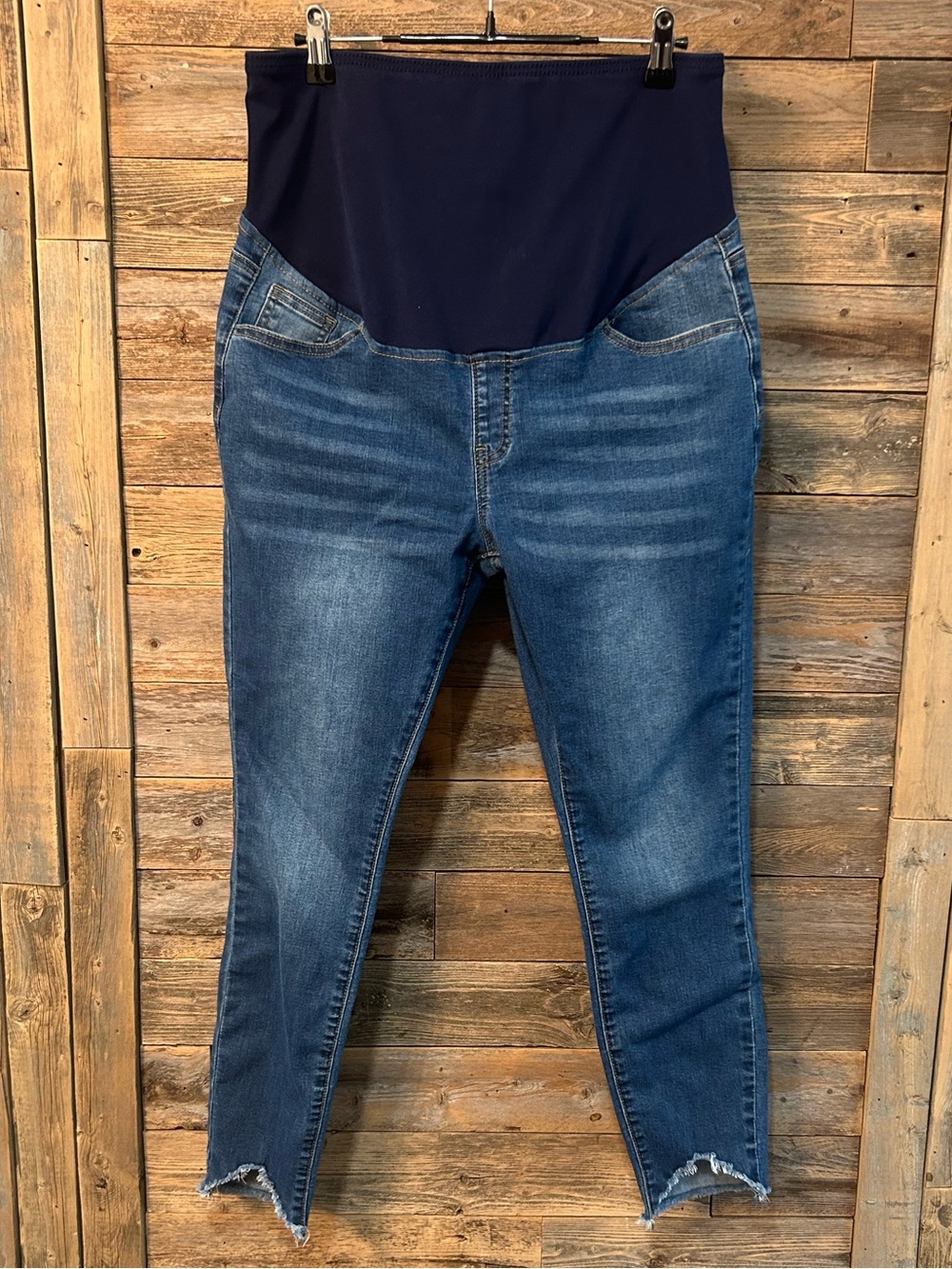 Maternity Dark Blue Overbump Skinny Jeans - size L